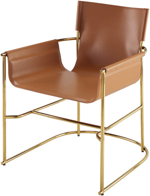 Kara KKA-001 32"H x 25"W x 25"D Dining Chair KKA-001  Upholstery: Camel; Base: Orange Surya