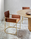 Kara KKA-001 32"H x 25"W x 25"D Dining Chair KKA-001  Upholstery: Camel; Base: Orange Surya