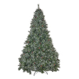 Christopher Knight Home® - Noble House - 7-foot Cashmere Pine and Mixed Needles Unlit Hinged Artificial Christmas Tree with Snowy Branches and Pinecones