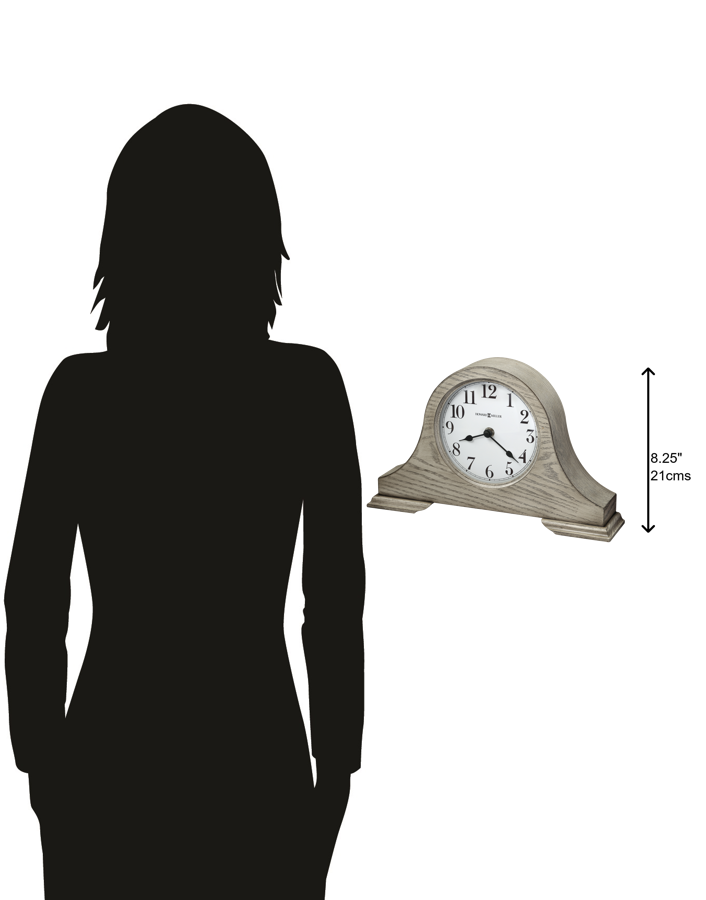 Hekman Furniture 635213 Emma Wooden Mantel Clock - Elegant Tambour Design With Gray Finish & Durable Quartz Movement  Emma Mantel Clock 635213