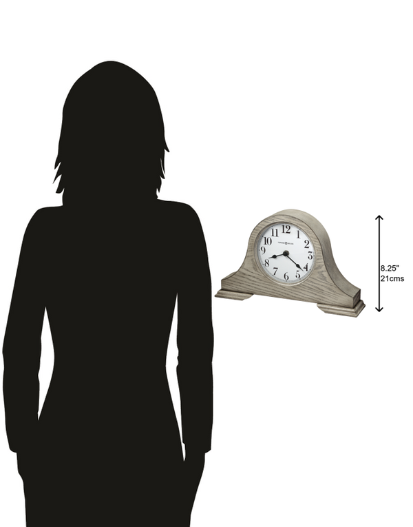 Hekman Furniture 635213 Emma Wooden Mantel Clock - Elegant Tambour Design With Gray Finish & Durable Quartz Movement  Emma Mantel Clock 635213