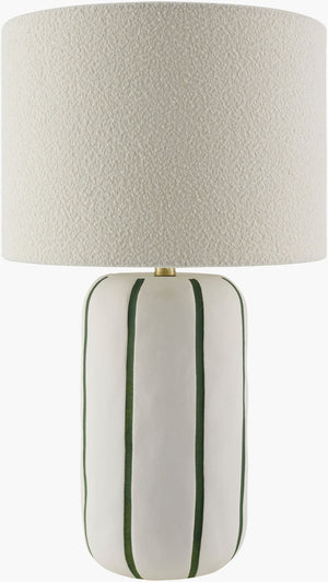 Livabliss Kinki Hand-painted Ceramic Table Lamp with Linen Shade Arts and Crafts Artisan Style KKI-003