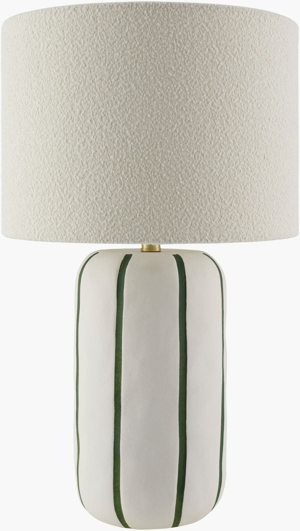 Livabliss Kinki Hand-painted Ceramic Table Lamp with Linen Shade Arts and Crafts Artisan Style KKI-003