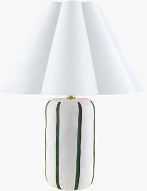 Livabliss Kinki Hand-painted Ceramic Table Lamp Arts and Crafts Style with Linen Shade Warm Glow KKI-008
