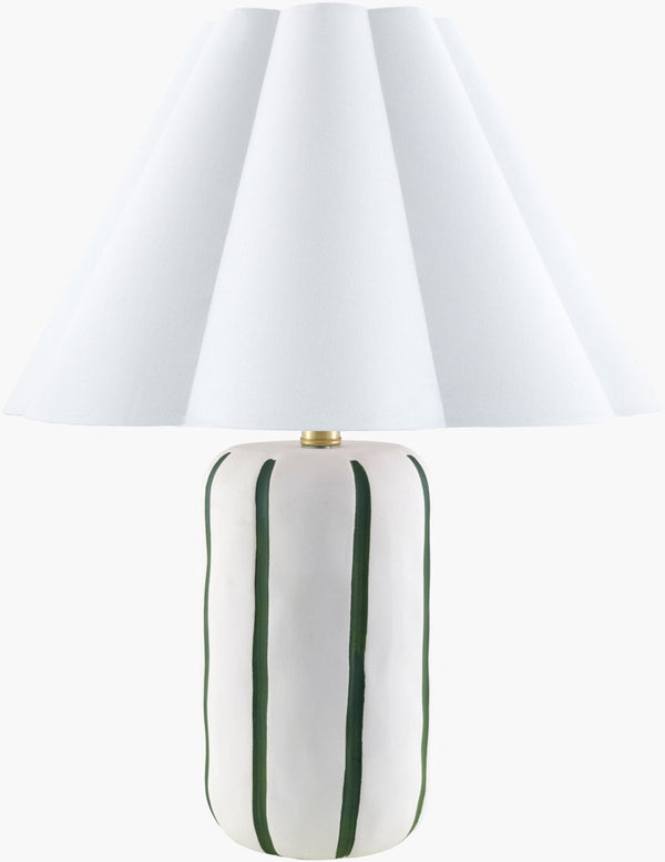 Livabliss Kinki Hand-painted Ceramic Table Lamp Arts and Crafts Style with Linen Shade Warm Glow KKI-008