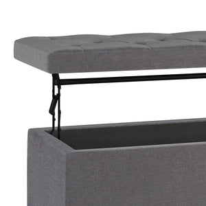 English Elm Hamilton Lift Top Storage Ottoman - Stylish Slate Grey With Tufted Design & Hidden Storage Compartment B136P159065