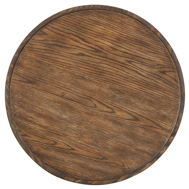 Hooker Furniture Commerce Spindle Accent Table — Natural Medium Oak Bobbin Pedestal, Compact Vintage Charm, Durable Oak Solids 7228-80224-89