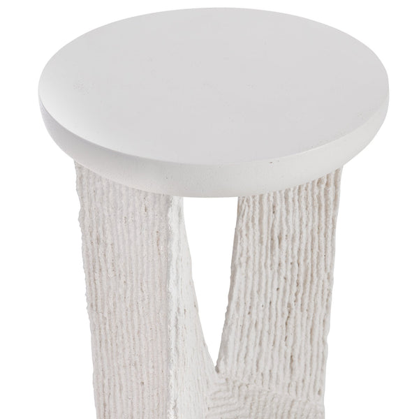 Bernhardt Bernhardt Sculptural Voile Outdoor Accent Table With Stonecast Top, Rustic Coco Twig Base, Weather-Resistant Finish X02154