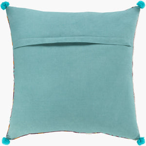 Surya Kiko Cotton Accent Pillow - 18"X18" Global Elegance For Your Home, Easy Care & Stylish Design Plum Cotton,Cotton Kko003-2020