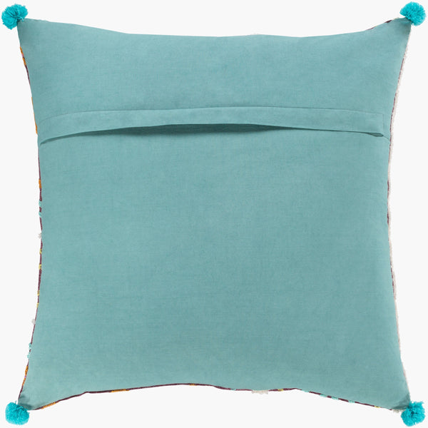 Surya Kiko Cotton Accent Pillow - 18"X18" Global Elegance For Your Home, Easy Care & Stylish Design Plum Cotton,Cotton Kko003-2020