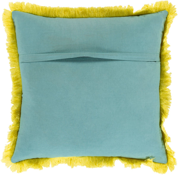 Surya Kiko Cotton Accent Pillow - 18"X18" Global Elegance For Your Home, Easy Care & Stylish Design Aqua Cotton,Cotton Kko004-2222d