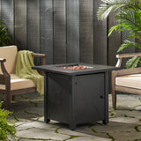 Christopher Knight Home® - Noble House - Elwick Outdoor 40,000 Btu Iron Square Fire Pit, Black