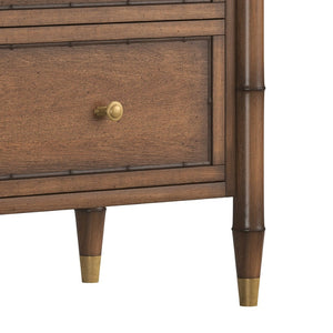 A.R.T. Furniture Harbor Bachelors Chest - Rustic Elegance with Ample Storage and Classic Brass Accents for Any Space Warm Walnut 338158-2731