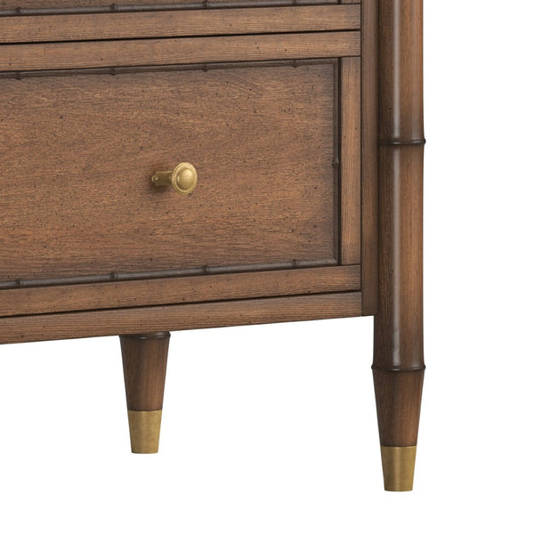 A.R.T. Furniture Harbor Bachelors Chest - Rustic Elegance with Ample Storage and Classic Brass Accents for Any Space Warm Walnut 338158-2731