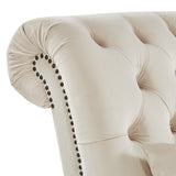 Homelegance By Top-Line Pietro Tufted Oversized Chaise Lounge Beige Velvet