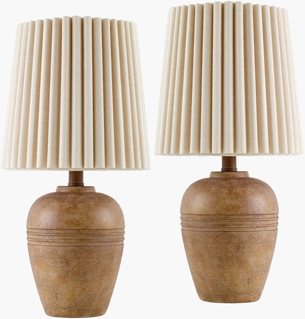 Livabliss Kakisa Resin Base Table Lamp with Linen Shade for Ambient Living Room Lighting KKS001-SET