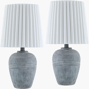 Livabliss Kakisa Resin Table Lamp with Linen Shade Warm Diffused Light for Bedside or Console KKS002-SET