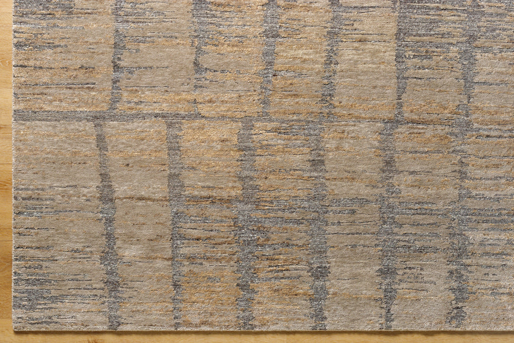 Kolkata KKT-2300 9' x 12' Handmade Rug KKT2300-912  Sage, Khaki, Grey, Nickel Surya