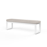 Newport Dining Bench in Cast Silver, No Welt SW4801-BNC-SLV-STKIT Sunset West