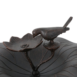 English Elm Christopher Knight Home® - e Elegant Lancaster Outdoor Aluminum & Iron Bird Bath Bronze — Durable Stable Base, Detailed Concave Bowl for Garden Charm and Wildlife Appeal 61696.00BZE