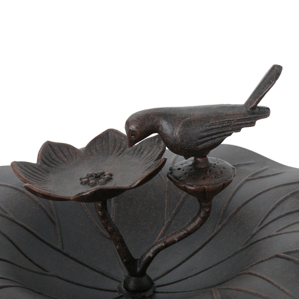 English Elm Christopher Knight Home® - e Elegant Lancaster Outdoor Aluminum & Iron Bird Bath Bronze — Durable Stable Base, Detailed Concave Bowl for Garden Charm and Wildlife Appeal 61696.00BZE