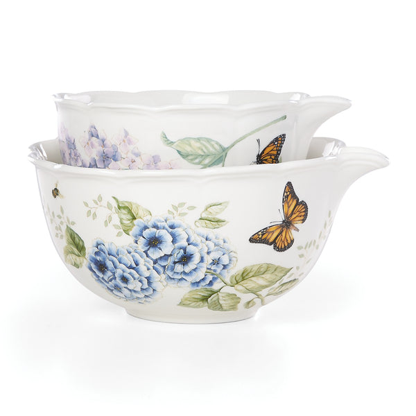 Lenox Butterfly Meadow 2-Piece Nesting Bowl Set Multi, WHITE PORCELAIN 888261