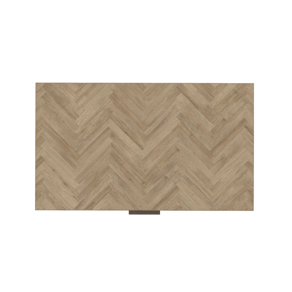 A.R.T. Furniture Garrison Nightstand With Herringbone Top, Usb Chargers & 3 Drawers - Modern Storage Solution In Oak Brown Parawood Solids With Ash Embossing,White Oak Veneers,Metal 322140-1302