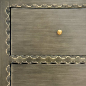 A.R.T. Furniture Harbor Accent Chest in Weathered Sage Green - Rustic Charm with Scalloped Trim & Three Drawers 338397-2718