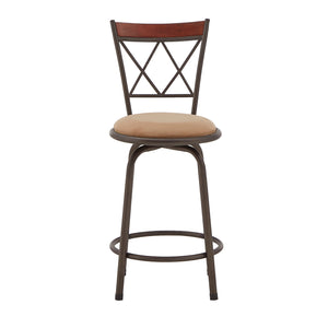 Homelegance By Top-Line Donaghy Double X-Back Wood Trim Adjustable Stools (Set of 3) Bronze Engineered Wood
