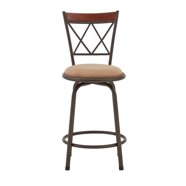 Homelegance By Top-Line Donaghy Double X-Back Wood Trim Adjustable Stools (Set of 3) Bronze Engineered Wood
