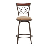 Homelegance By Top-Line Donaghy Double X-Back Wood Trim Adjustable Stools (Set of 3) Bronze Engineered Wood