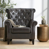 Christopher Knight Home® - Noble House - Greggory Oversized Tufted Hazelnut Brown Leather Club Chair