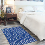 Nourison Whimsicle WHS02 Machine Made Power-loomed No Border Indoor Only Bohemian Farmhouse Rug Navy, Navy 100% Polypropylene 99446831071