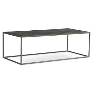 Bernhardt Bernhardt Modern Industrial Thompson Cocktail Table With Graphite Metal Top & Cast-Aluminum Base, Durable Design 525005