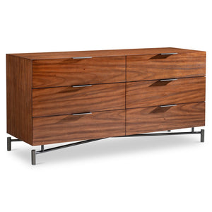 Bernhardt Bernhardt Brasea Suar Wood Six Drawer Dresser with Soft Close and Steel Accents 394052