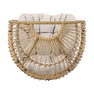 English Elm Christopher Knight Home® - RESEDA Swivel Egg Chair with Faux Rattan Basket, Water-Resistant Cushion, Handcrafted Comfort Natural 67931.00LBGE