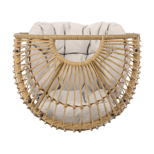 English Elm Christopher Knight Home® - RESEDA Swivel Egg Chair with Faux Rattan Basket, Water-Resistant Cushion, Handcrafted Comfort Natural 67931.00LBGE