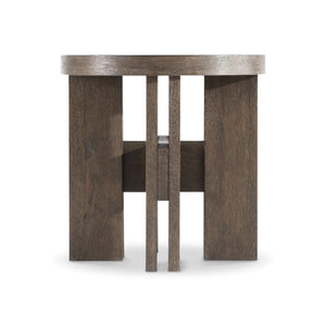 Bernhardt Bernhardt Outline Round Side Table In Cassel Wire-Brushed Oak — Frank Lloyd Wright Inspired Craftsmanship 360120