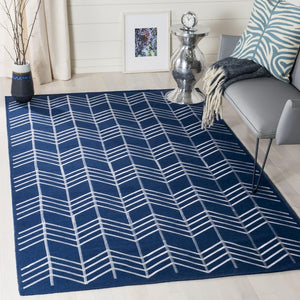 Safavieh Kilim 624 Hand Woven Flat Weave with embroidery  Rug Navy KLM624B-4
