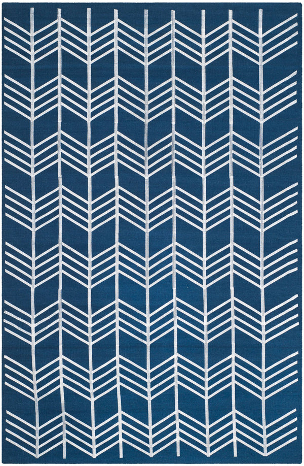 Safavieh Kilim 624 Hand Woven Flat Weave with embroidery  Rug Navy KLM624B-4