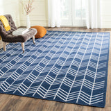 Safavieh Kilim 624 Hand Woven Flat Weave with embroidery  Rug Navy KLM624B-4