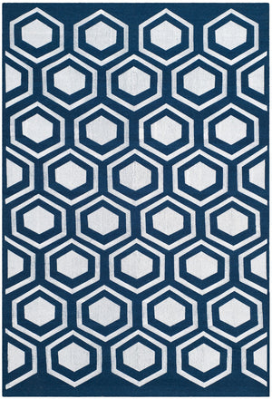 Safavieh Kilim 629 Hand Woven Flat Weave with embroidery  Rug Navy KLM629B-4