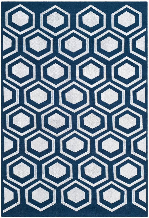 Safavieh Kilim 629 Hand Woven Flat Weave with embroidery  Rug Navy KLM629B-4