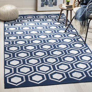 Safavieh Kilim 629 Hand Woven Flat Weave with embroidery  Rug Navy KLM629B-4