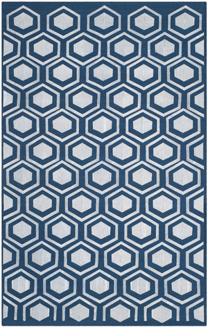 Safavieh Kilim 629 Hand Woven Flat Weave with embroidery  Rug Navy KLM629B-4