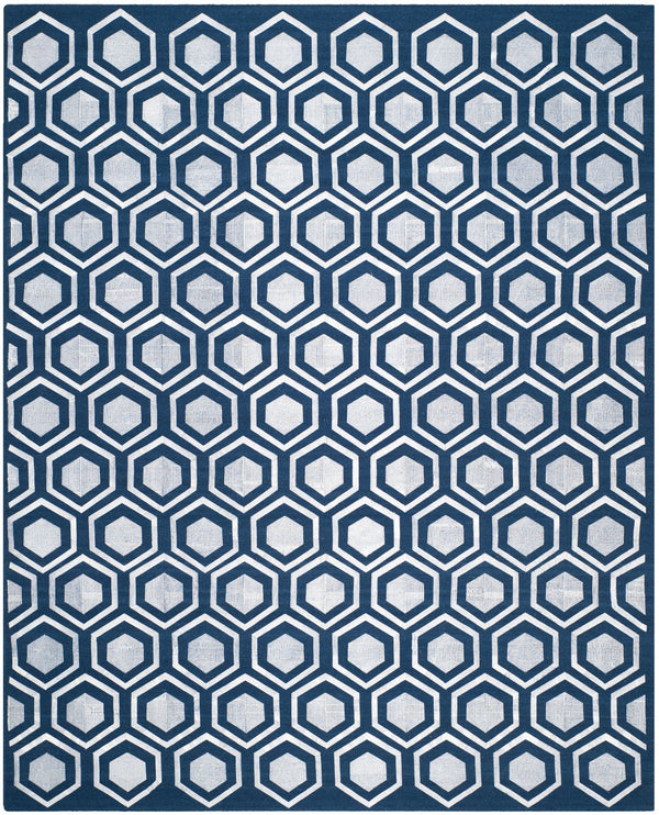 Safavieh Kilim 629 Hand Woven Flat Weave with embroidery  Rug Navy KLM629B-4