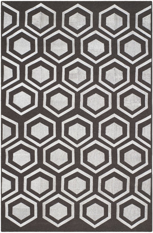 Safavieh Kilim 629 Hand Woven Flat Weave with embroidery  Rug Charcoal KLM629C-4