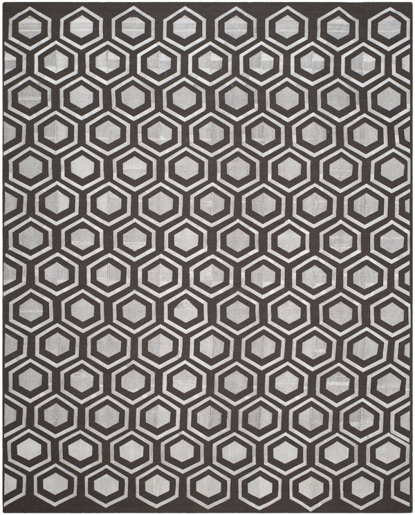 Safavieh Kilim 629 Hand Woven Flat Weave with embroidery  Rug Charcoal KLM629C-4