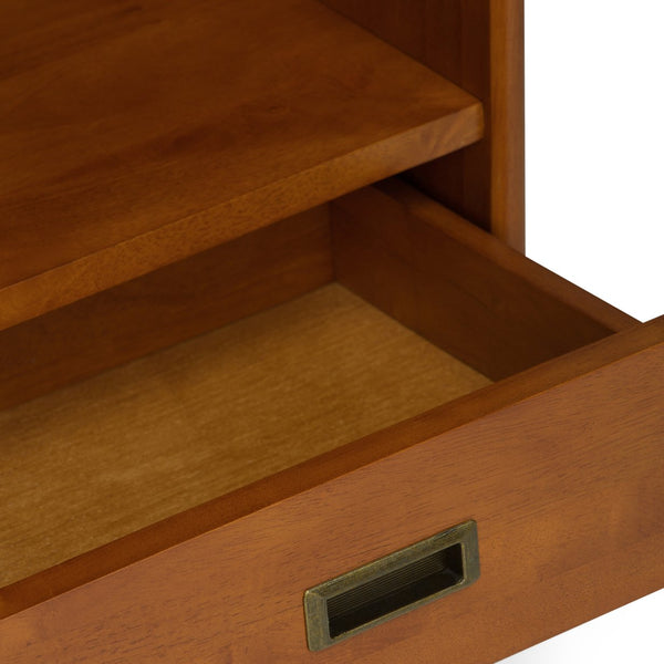 English Elm Draper Mid Century Bookcase & Storage Unit - Stylish Teak Brown Organizer For Modern Living Spaces B136P158158