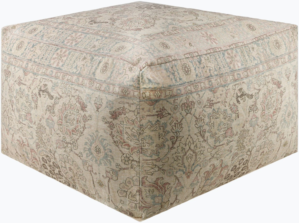 Livabliss Kalina Square Pouf Polybead Fill Polyester Top Footrest for Cottage Farmhouse Living KLPF001-142424